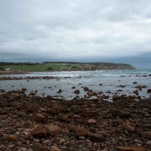 Rocky Shoreline Under, Moody Skies-ASI0002