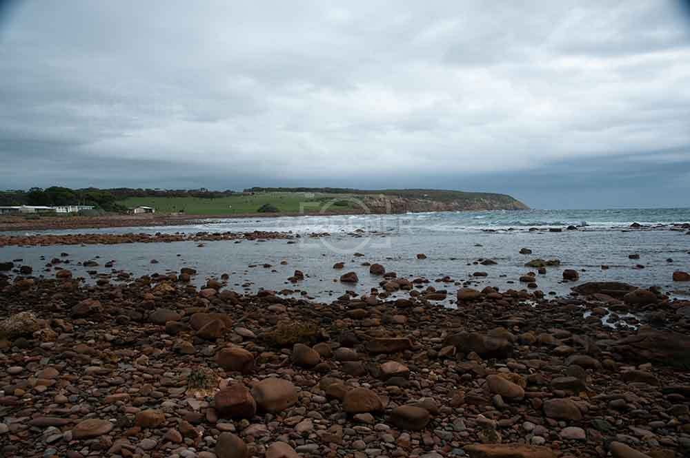 Rocky Shoreline Under, Moody Skies-ASI0002